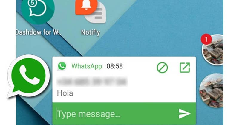 bulle WhatsApp avec notification
