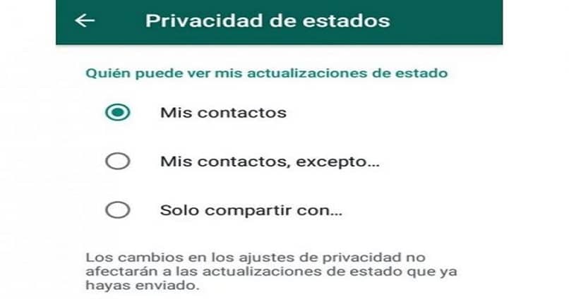 configurer la confidentialité du statut WhatsApp