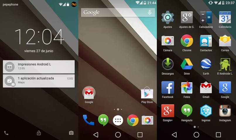 interface android sur mobile